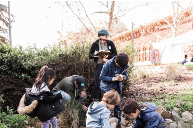 LEARNCitSci youth participants at the Nature Gardens