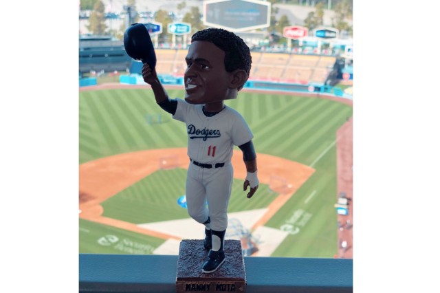 Bobblehead of Manny Mota 