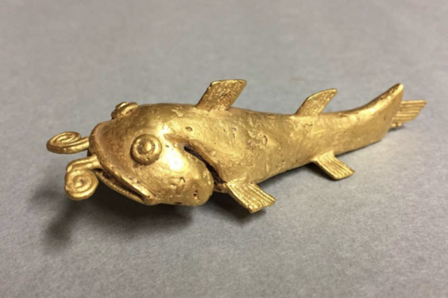 Gold catfish ornament