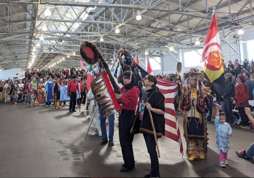 Gathering of people for a powwow